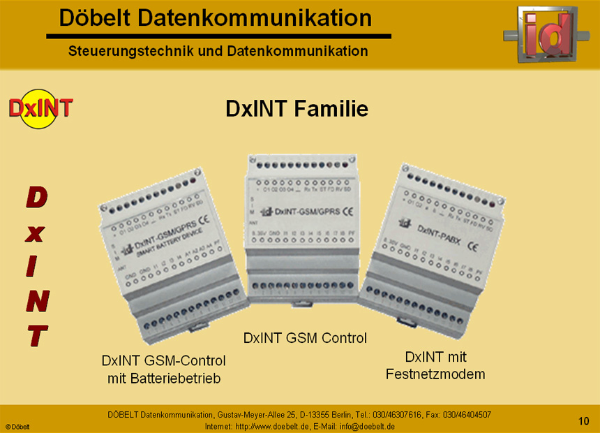 D�belt Datenkommunikation - Produktpr�sentation: dxint - Folie 10