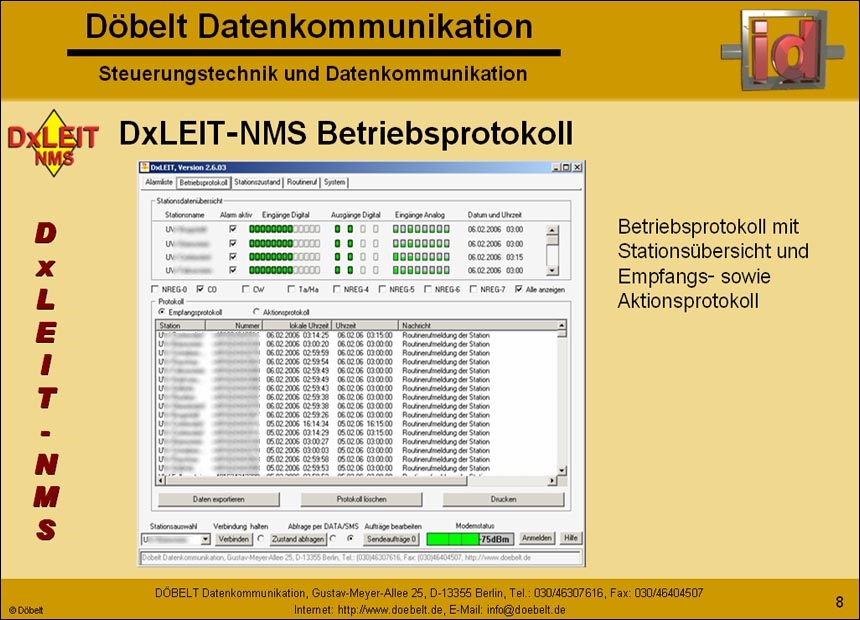 D�belt Datenkommunikation - Produktpr�sentation: dxleit-nms - Folie 8