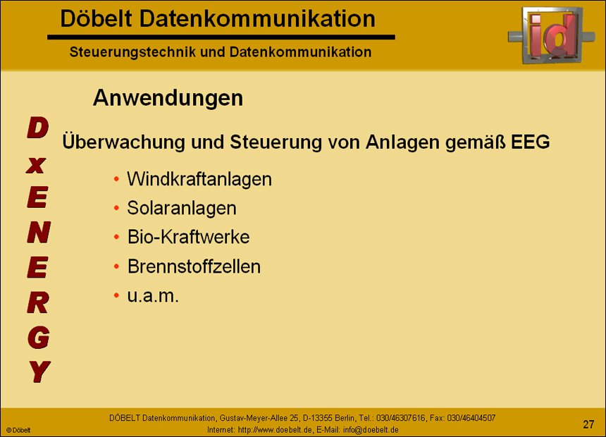 D�belt Datenkommunikation - Produktpr�sentation: sys-green - Folie 28