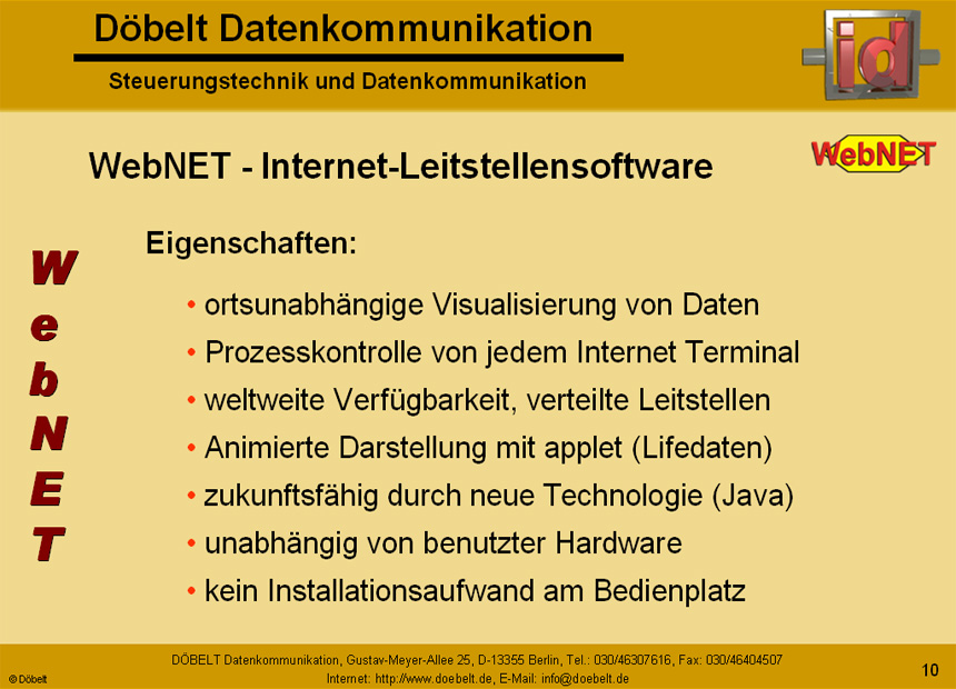 Dbelt Datenkommunikation - Produktprsentation: webnet - Folie 10